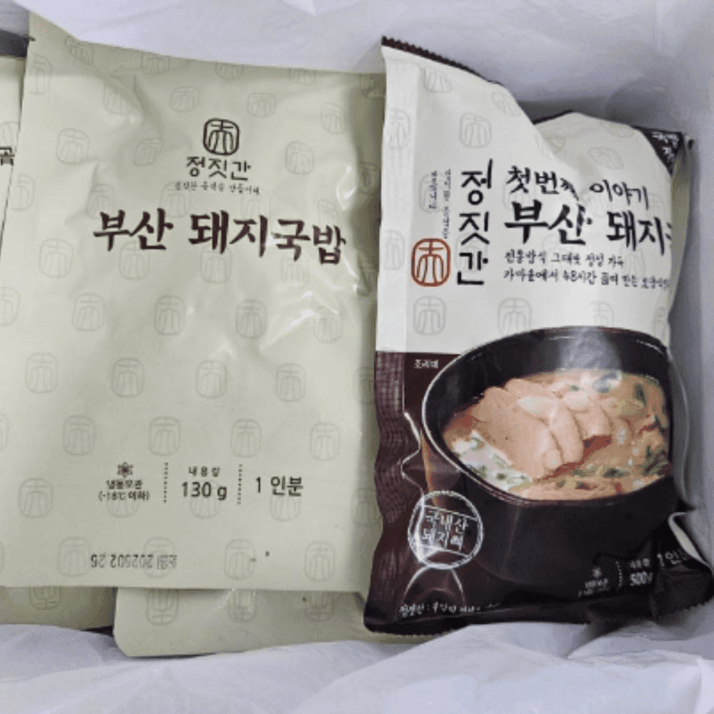 정짓간 부산 돼지국밥 630g(육수 500g+국밥고기 130g) 4개 해장국 밀키트 캠핑