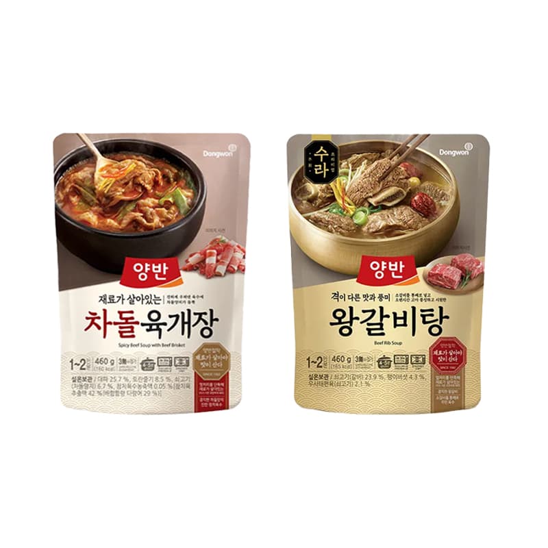 동원 양반 460g 즉석국 육개장3개＋왕갈비탕3개