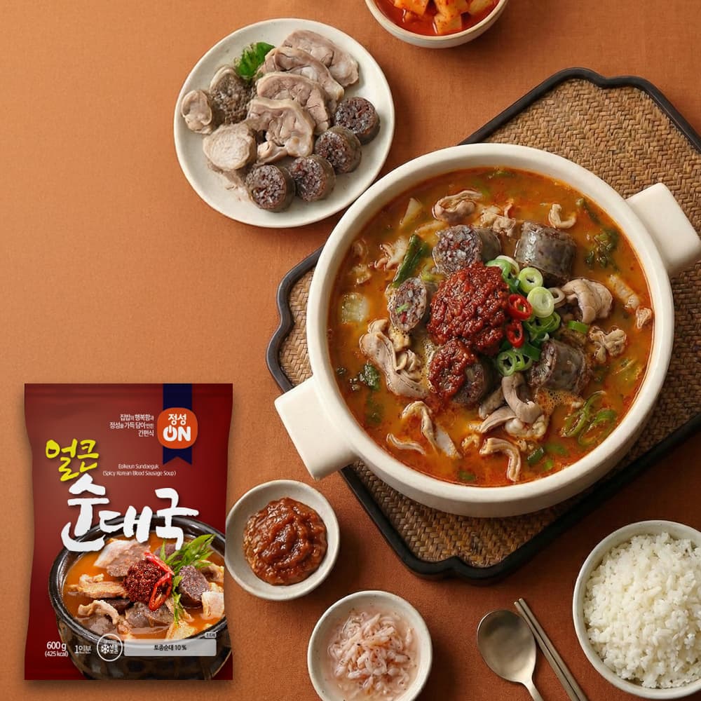 초원식품 정성온 얼큰 순대국 냉동 밀키트 600g