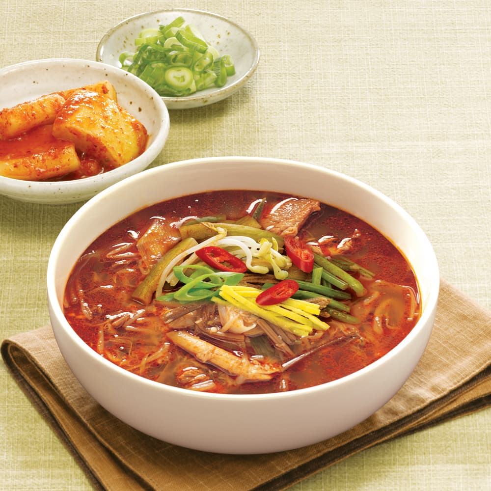 진한 육개장 600g(2인분) 넉넉하게 담은 재료 [국내산 사골 즉석국 밀키트]