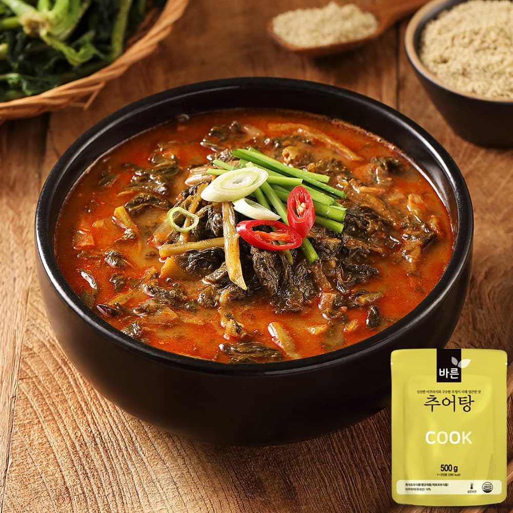 바른 추어탕 500g(2인분) 넉넉하게 담은 재료 [국내산 사골 즉석국 밀키트]