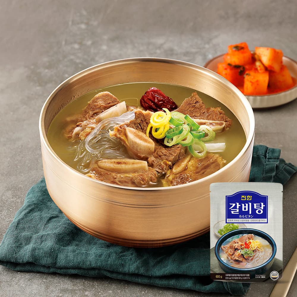 진한 갈비탕 600g(2인분) 넉넉하게 담은 재료 [국내산 사골 즉석국 밀키트]