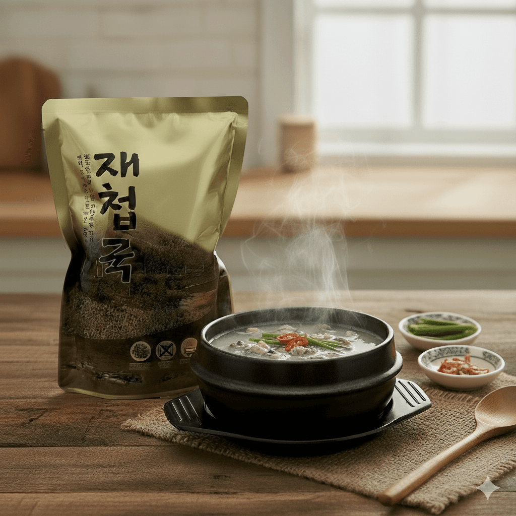 하동 별미재첩 섬진강 화개장터 시장 재첩국 해장국 밀키트 캠핑 1인용 500g, 10개
