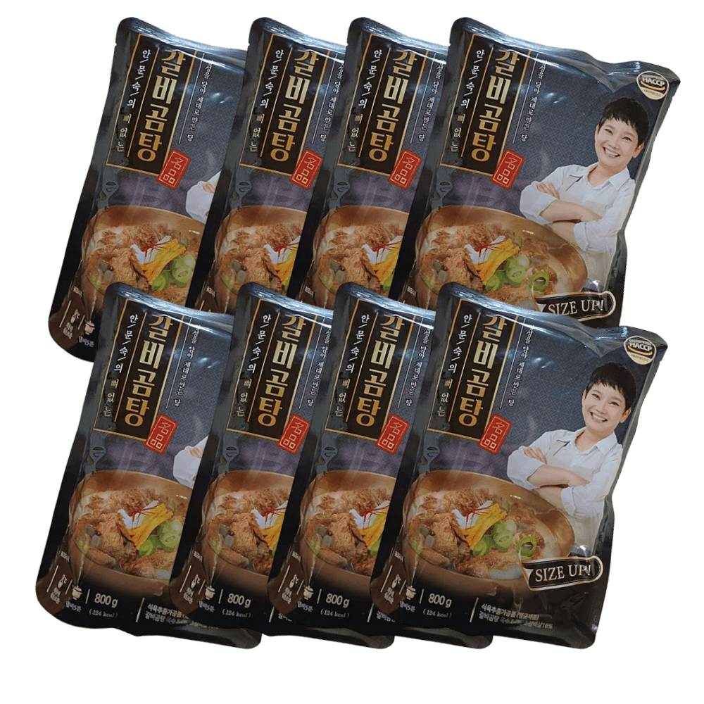 NEW 안문숙 뼈없는 갈비곰탕 800g x 8팩 즉석탕 간편식 밀키트 보양식
