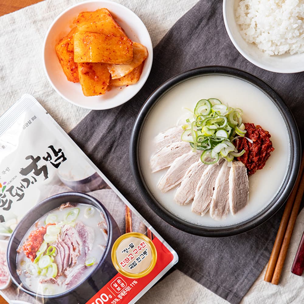 [국밥밀키트] 100% 국산 돼지고기 사용 목촌 돼지국밥 600g 3팩(양념장 포함)