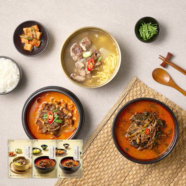 미스터네이처 (현미밥 증정) 캠핑용 냉동 탕 국 3종 9팩 갈비탕/소고기 육개장/돼지국밥 밀키트 찌개