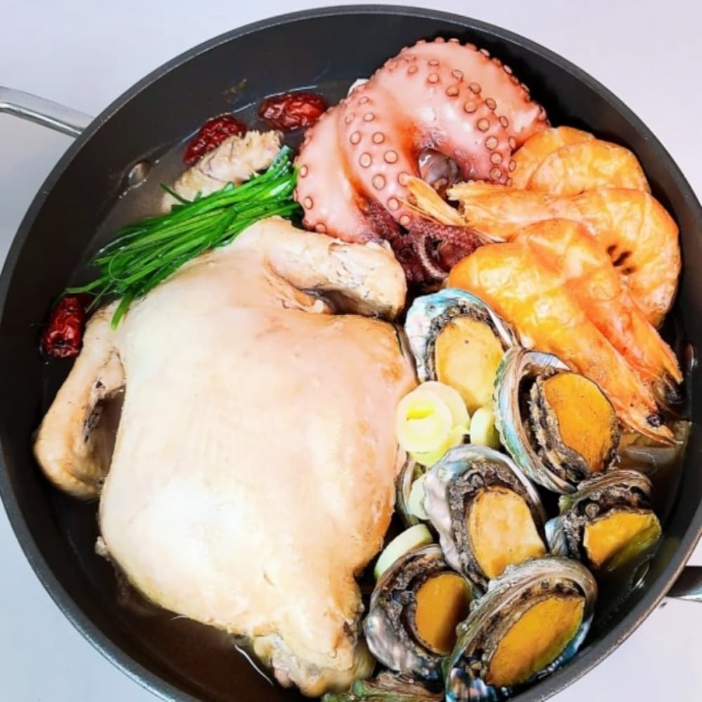 해신탕 밀키트 재료 전복 삼계탕 닭백숙 해천탕 해물 연포탕 보양식 초복 중복 말복