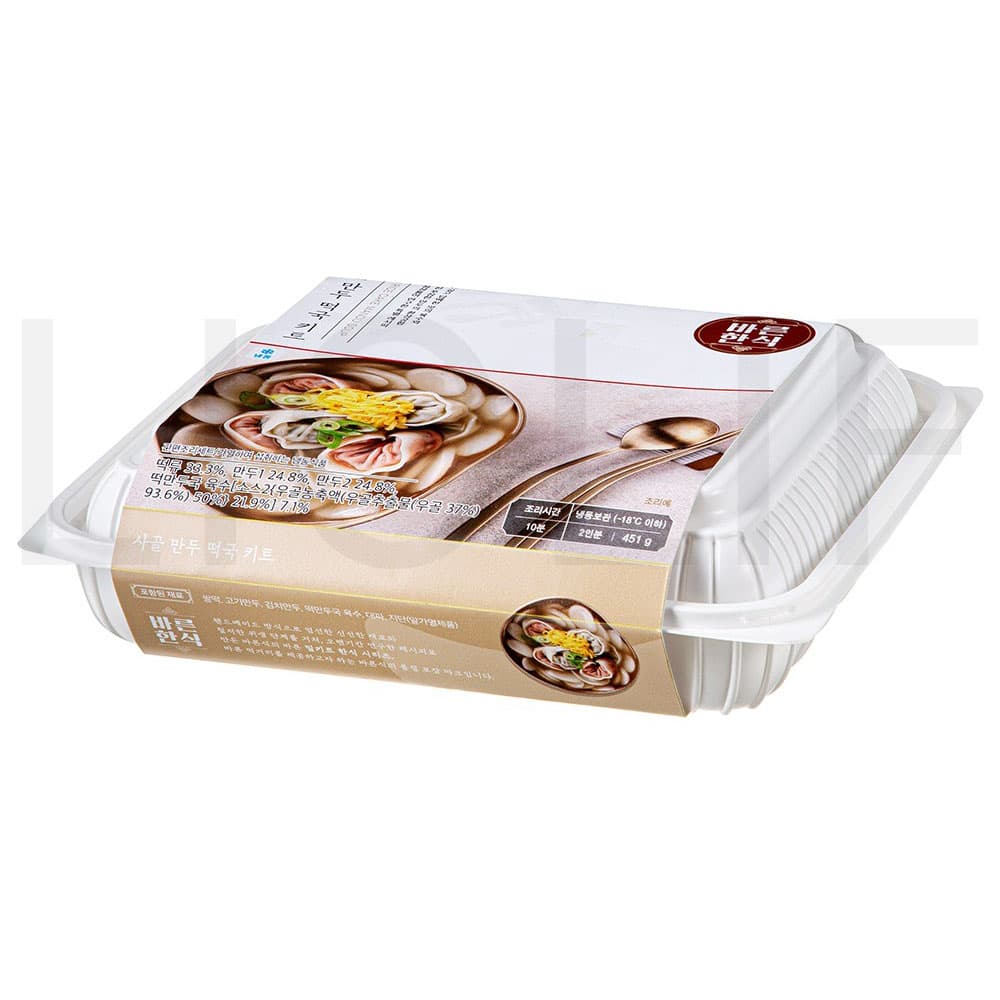 바른식 즉석국 사골 만두 떡국 키트 밀키트 (냉동) 451g 3개