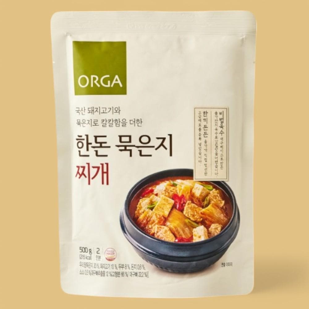 올가 한돈 묵은지찌개 500g 간편국 밀키트 자취생